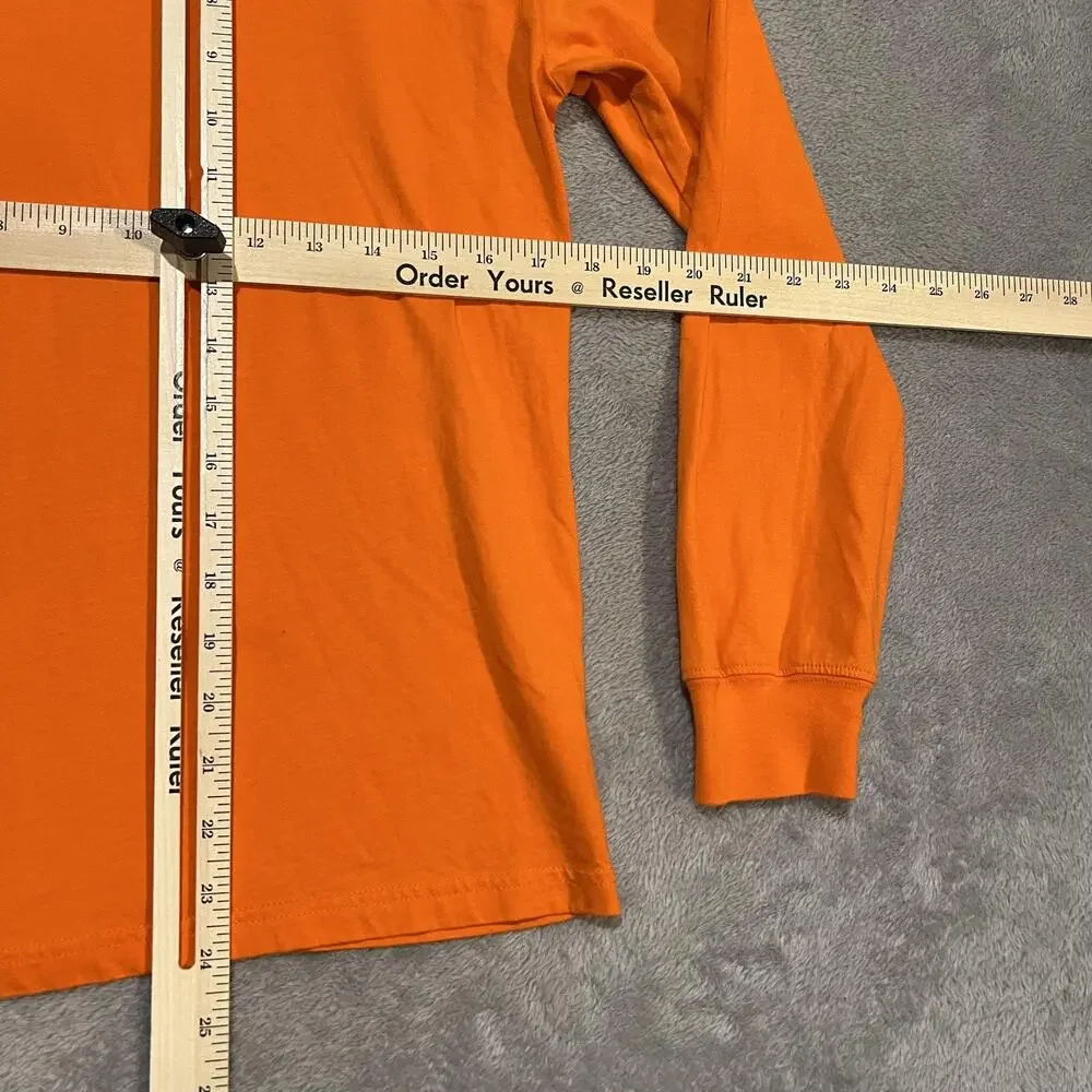Polo Ralph Lauren Shirt Boys Large 14/16 Orange Long Sleeve Big Pony 3 Logo